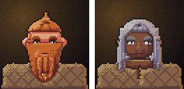 Dwarf portraits, male and female
