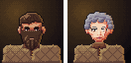 Human portraits, male and female
