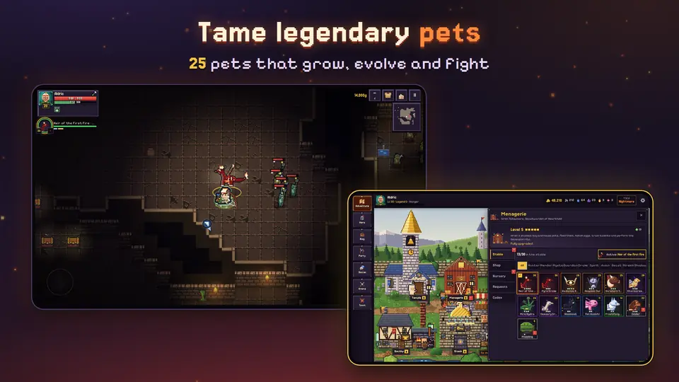 A pet fighting at its owner's side